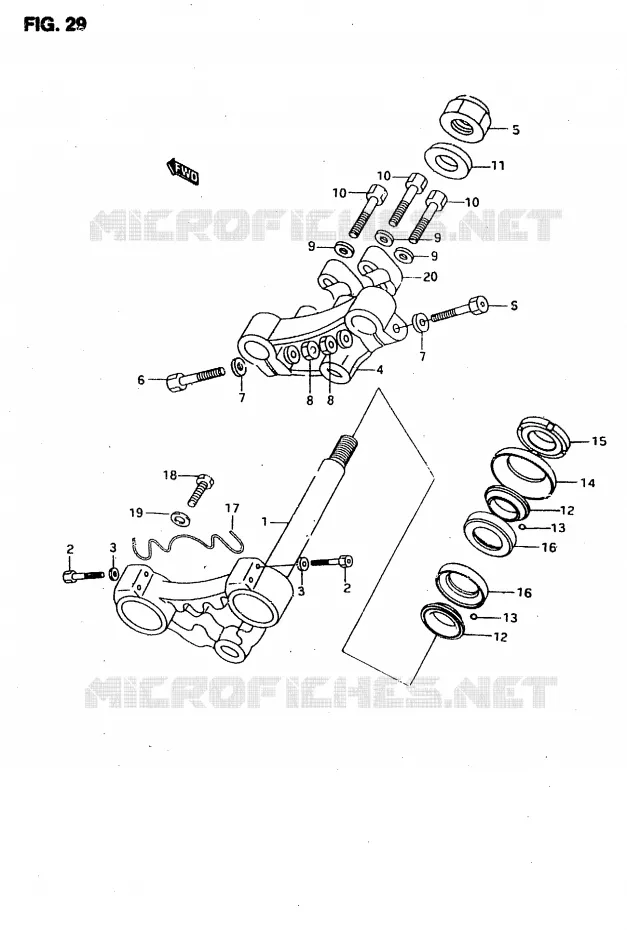 COLONNE DE DIRECTION Suzuki MOTO 50 RMX 1997  RMX50V(T/V)