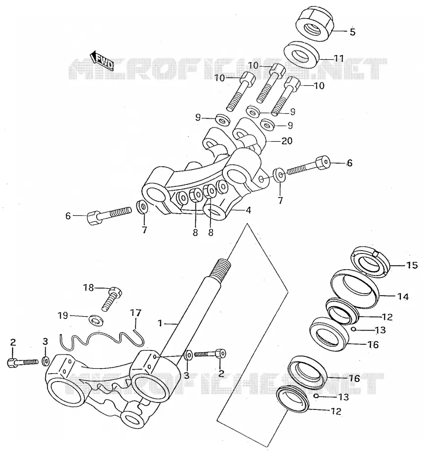 COLONNE DE DIRECTION Suzuki MOTO 50 RMX 2000  RMX50Y