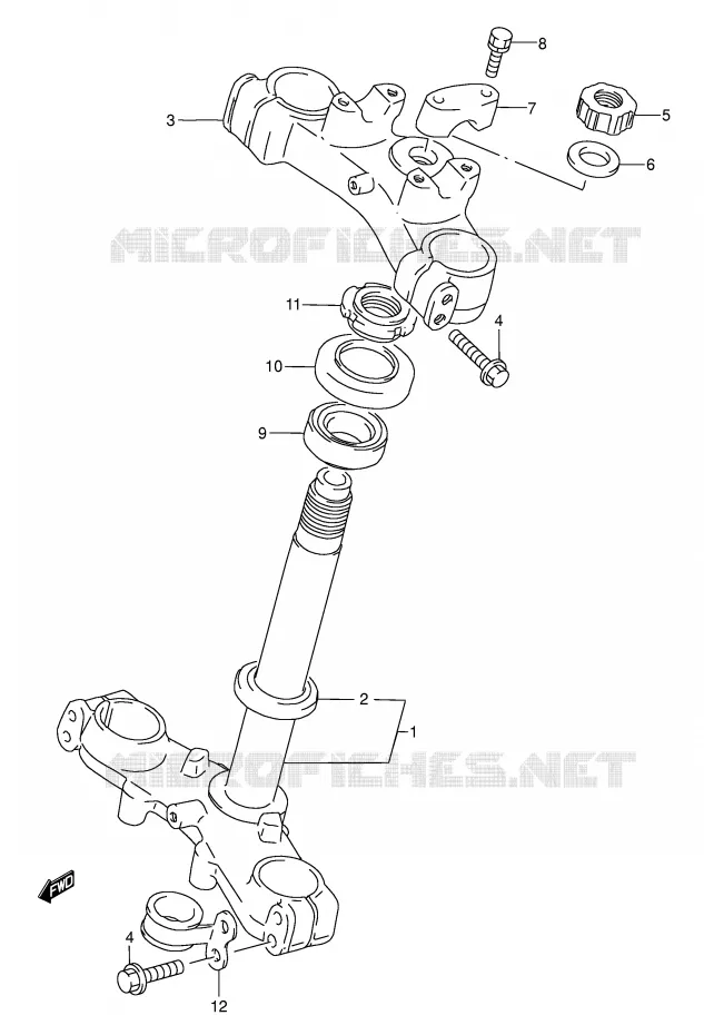 COLONNE DE DIRECTION Suzuki MOTO 80 RM 1997  RM80V(E3/E28)