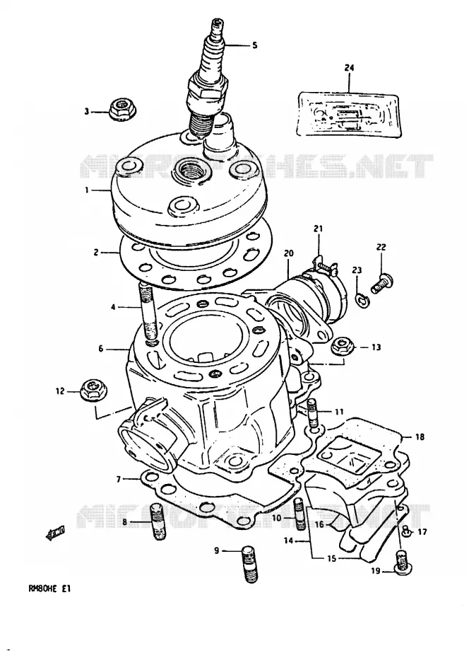 CYLINDRE Suzuki MOTO 80 RM 1983  RM80HD(D/E)