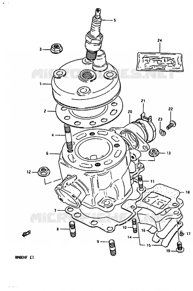 CYLINDRE Suzuki MOTO 80 RM 1985  RM80HF