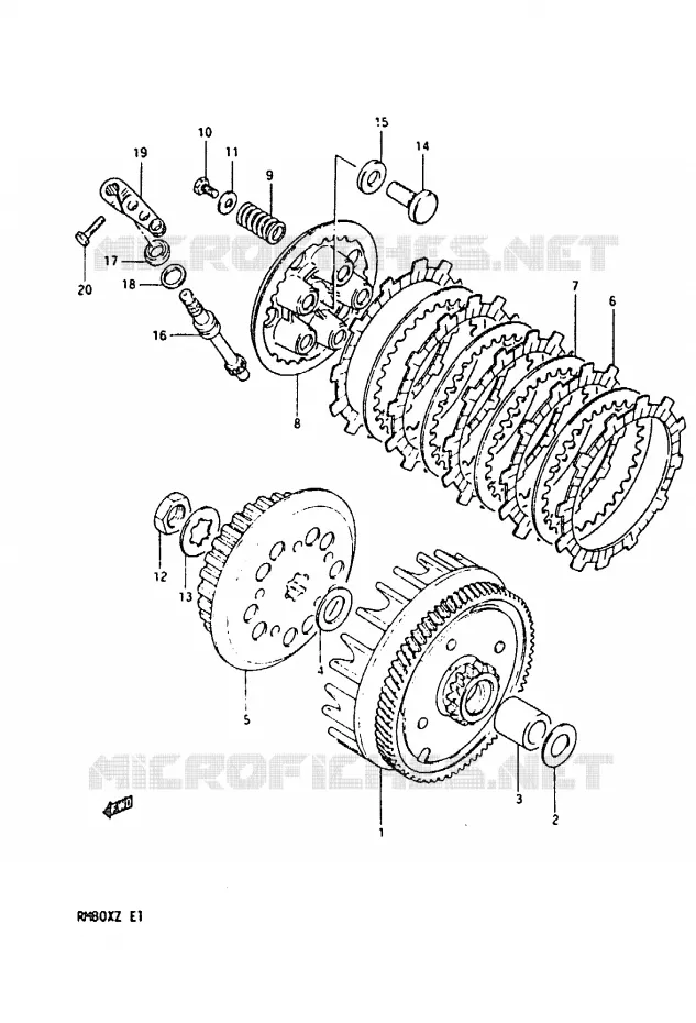EMBRAYAGE Suzuki MOTO 80 RM 1982  RM80XZ