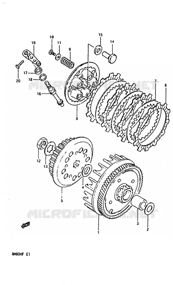 EMBRAYAGE Suzuki MOTO 80 RM 1985  RM80HF