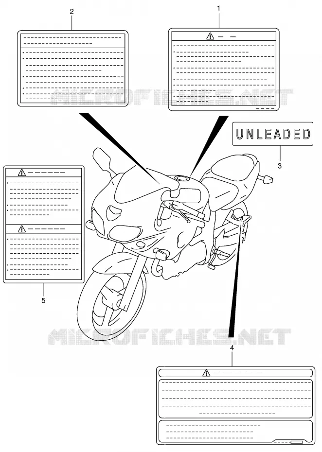 ETIQUETTE (MODELE K1) Suzuki MOTO 650 SV-S 2000  SV650SUY(E2)