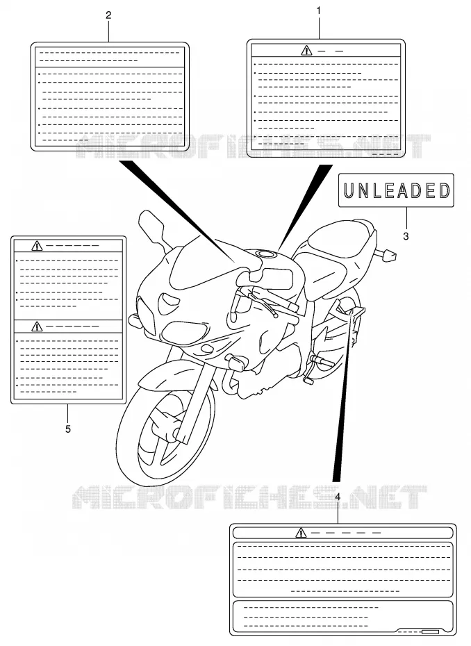 ETIQUETTE (MODELE X/Y) Suzuki MOTO 650 SV-S 2000  SV650SY(E2)
