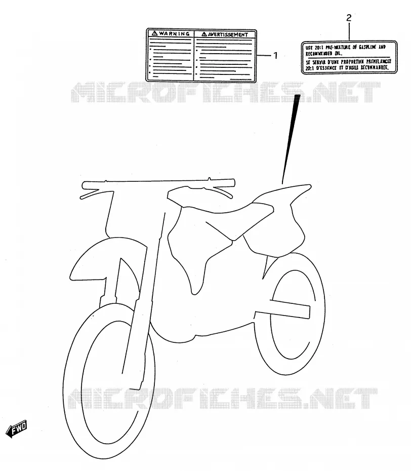 ETIQUETTE Suzuki MOTO 250 RMX 1994  RMX250R(E28)