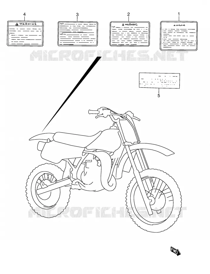 ETIQUETTE Suzuki MOTO 80 RM 1996  RM80T(E3/E28)