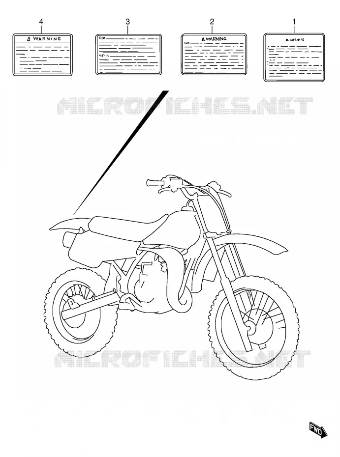 ETIQUETTE Suzuki MOTO 80 RM 1998  RM80W(E24)