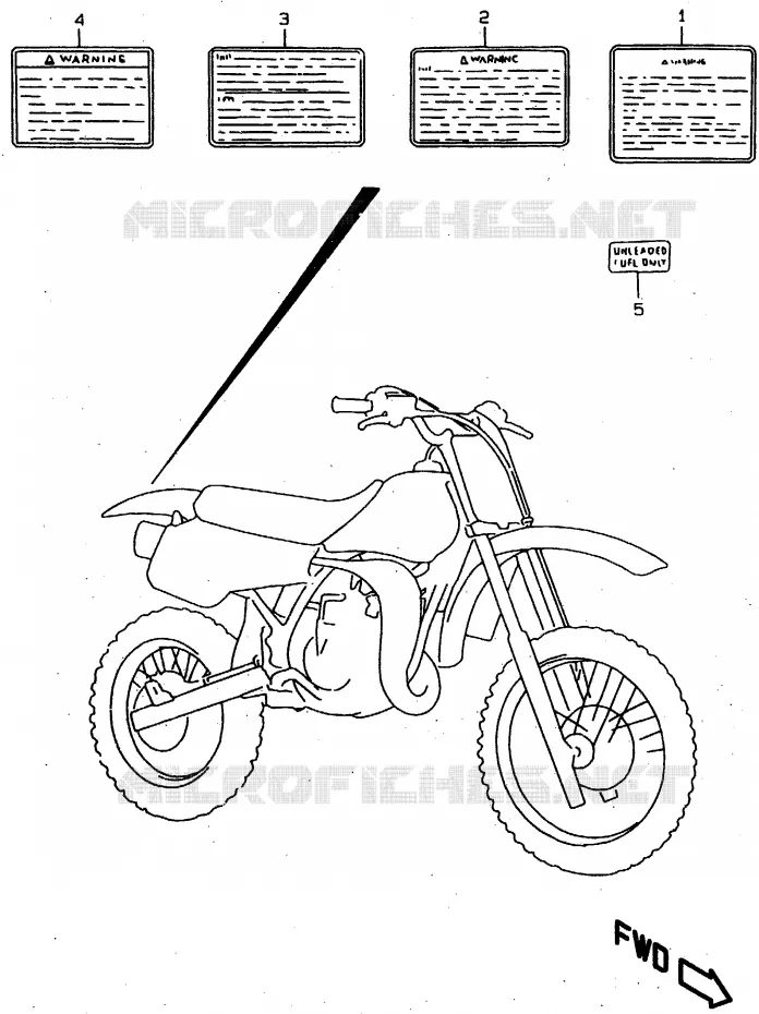 ETIQUETTE Suzuki MOTO 80 RM 1998  RM80XW(T/V/W)
