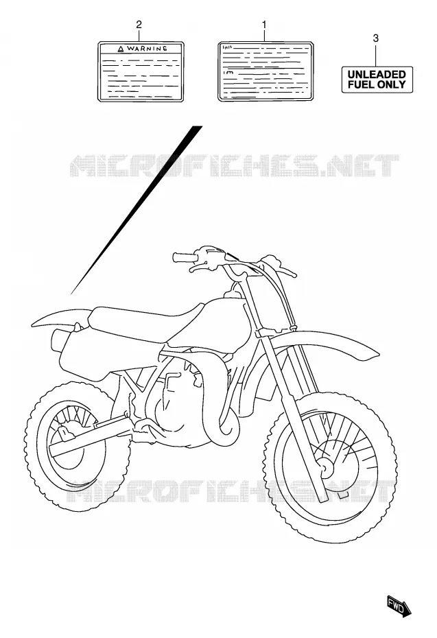 ETIQUETTE Suzuki MOTO 80 RM 2000  RM80XY(P2)