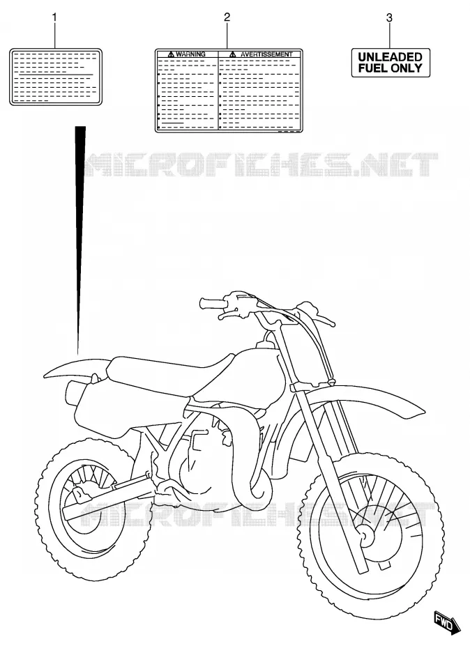 ETIQUETTE Suzuki MOTO 85 RM 2002  RM85K2(P3/P28)