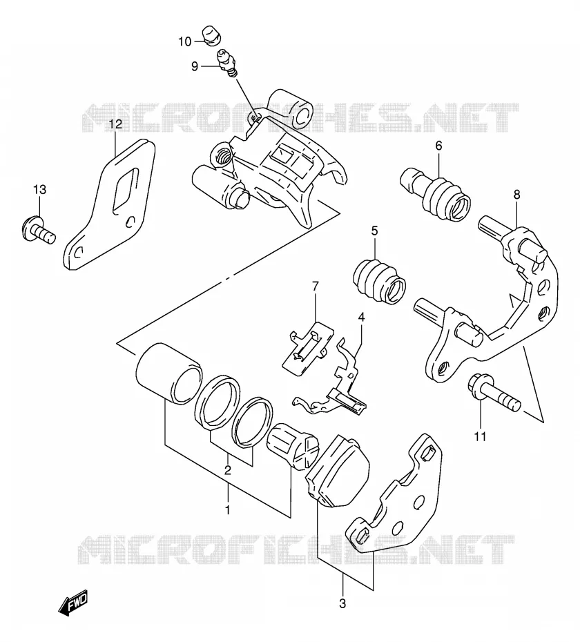 ETRIER DE FREIN ARRIERE Suzuki MOTO 80 RM 1996  RM80T(E24)