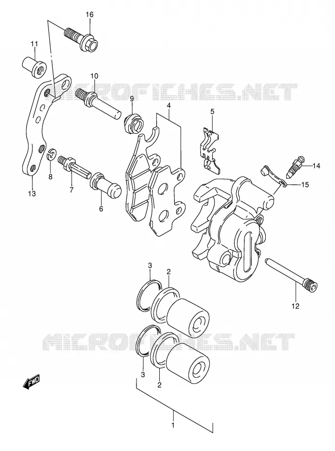 ETRIER DE FREIN AVANT (MODELE M/N/S) Suzuki MOTO 250 RMX 1990  RMX250L(E1)