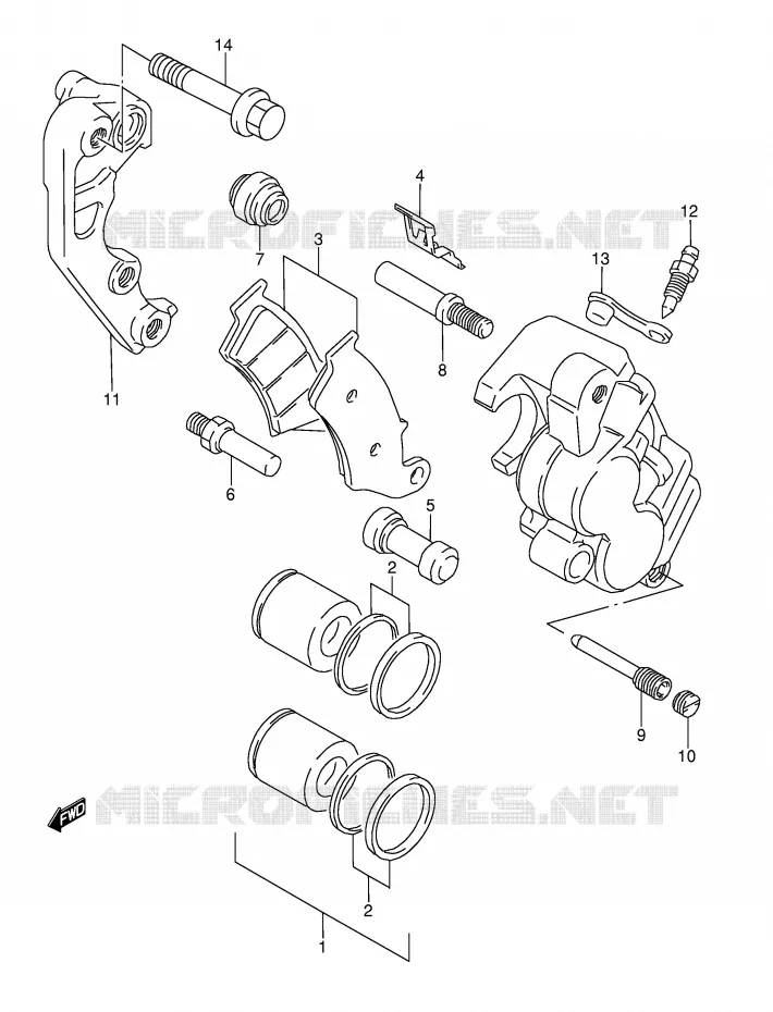 ETRIER DE FREIN AVANT (MODELE T) Suzuki MOTO 250 RMX 1993  RMX250P(E1)