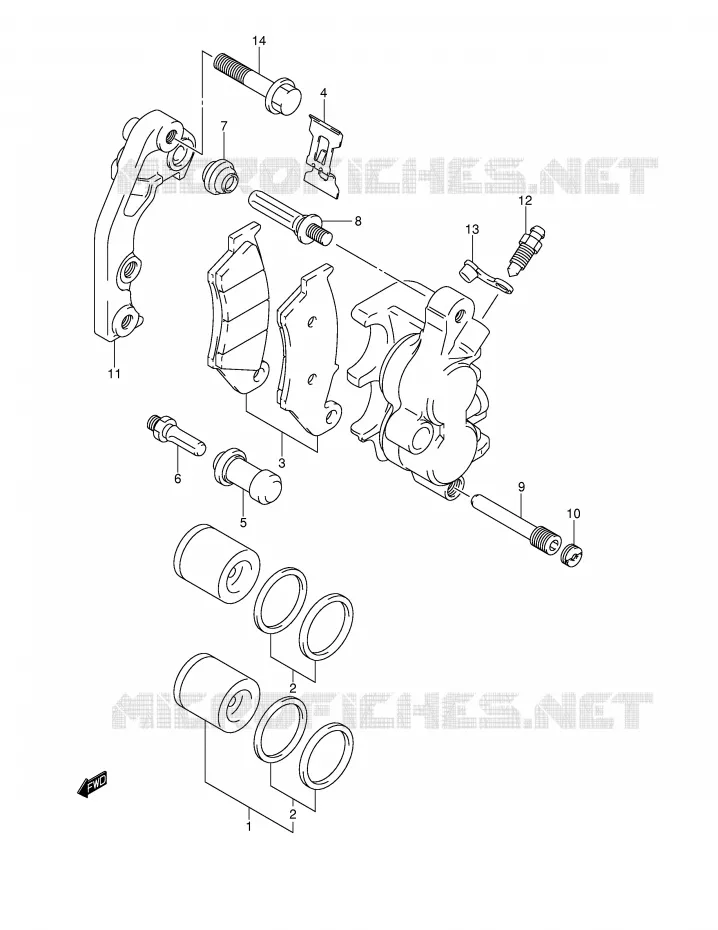 ETRIER DE FREIN AVANT Suzuki MOTO 250 RM 2001  RM250K1(E2)