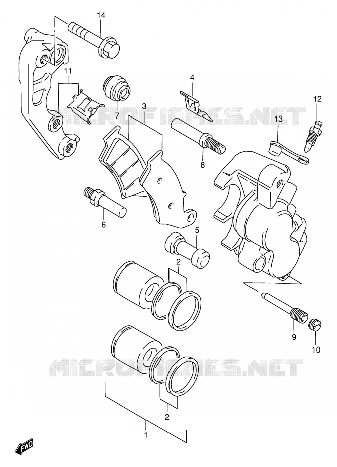 ETRIER DE FREIN AVANT Suzuki MOTO 250 RMX 1999  RMX250SX(E24)