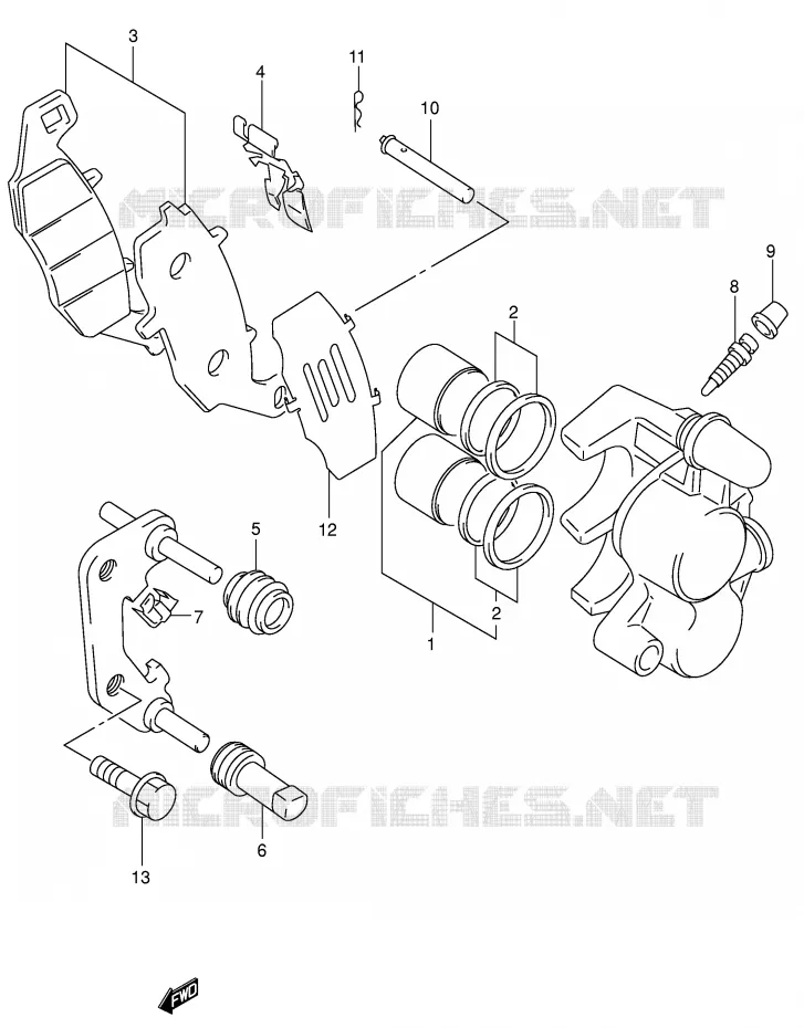 ETRIER DE FREIN AVANT Suzuki MOTO 650 SV 2001  SV650UK1(E2)