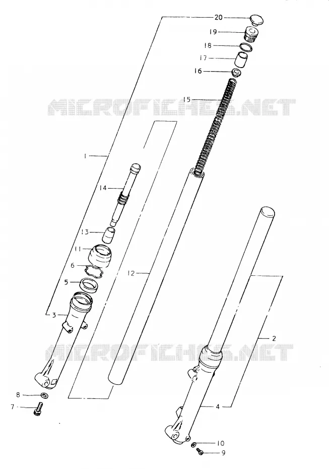 FOURCHE AVANT Suzuki MOTO 400 SP 1980  SP400T