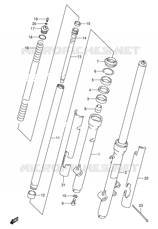 FOURCHE Suzuki MOTO 80 RM 2000  RM80XY(P2)