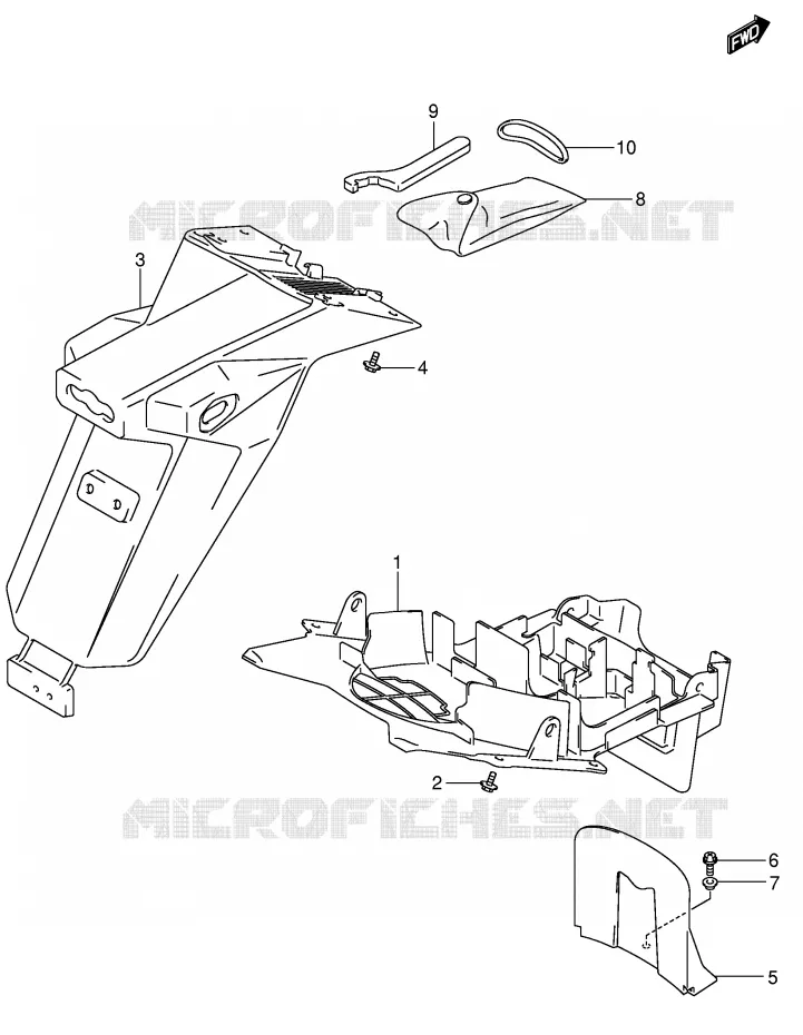 GARDE BOUE ARRIERE (MODELE K3) Suzuki MOTO 650 SV-S 2007  SV650SUK7(E2)