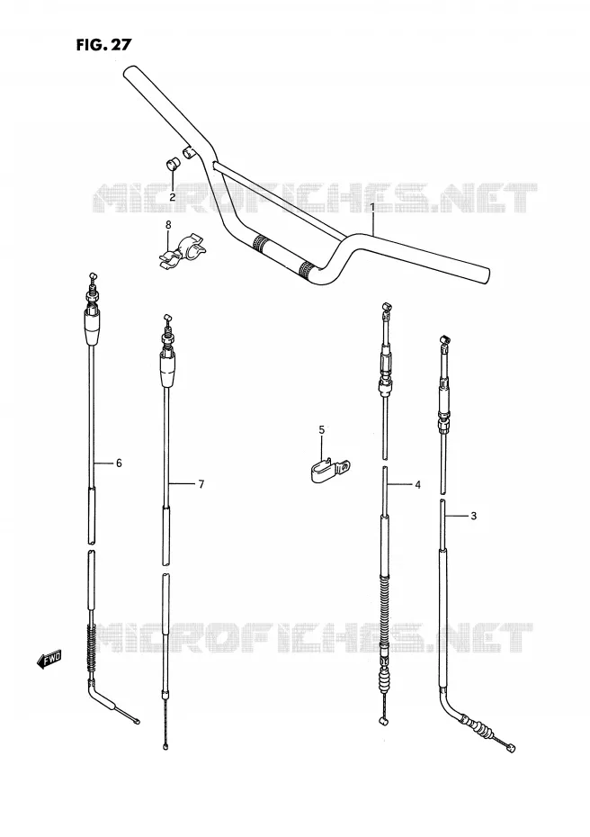 GUIDON - CABLES Suzuki MOTO 80 RM 1993  RM80P(E3)