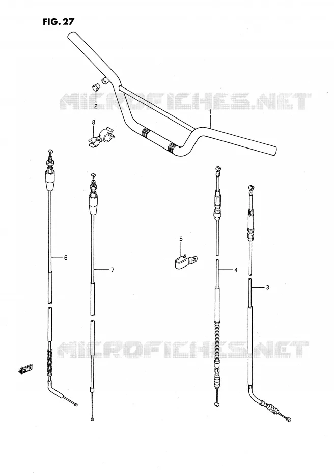 GUIDON - CABLES Suzuki MOTO 80 RM 1994  RM80XR(E2)
