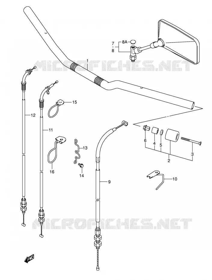 GUIDON (WITH OUT COWLING) Suzuki MOTO 650 SV-S 2006  SV650SUK6(E2)