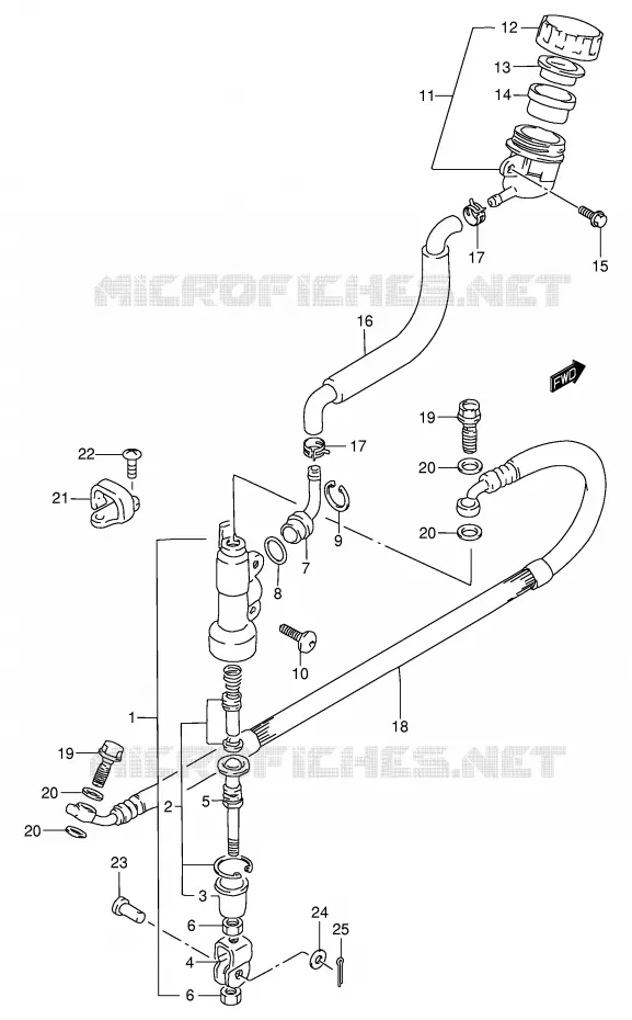 MAITRE CYLINDRE ARRIERE (MODELE K2/K3/K4) Suzuki MOTO 85 RM 2004  RM85K4(P3/P28)