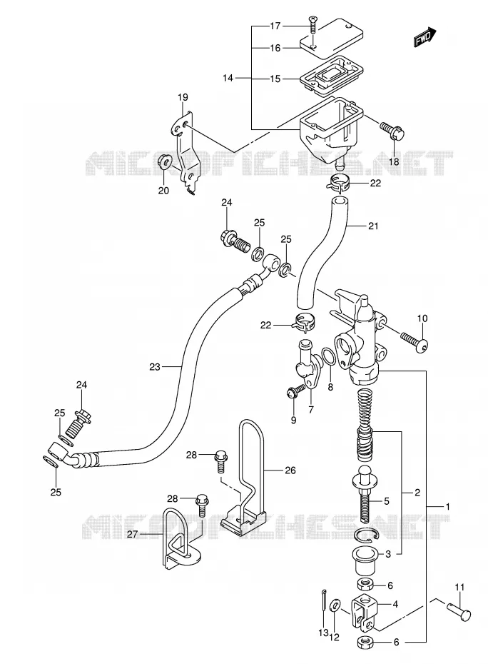 MAITRE CYLINDRE ARRIERE (MODELE K3) Suzuki MOTO 650 SV 2004  SV650K4(E2)