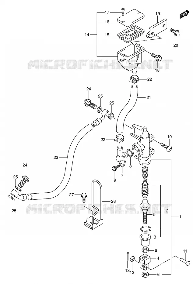 MAITRE CYLINDRE ARRIERE (MODELE K4/K5/K6) Suzuki MOTO 650 SV 2005  SV650UK5(E2)