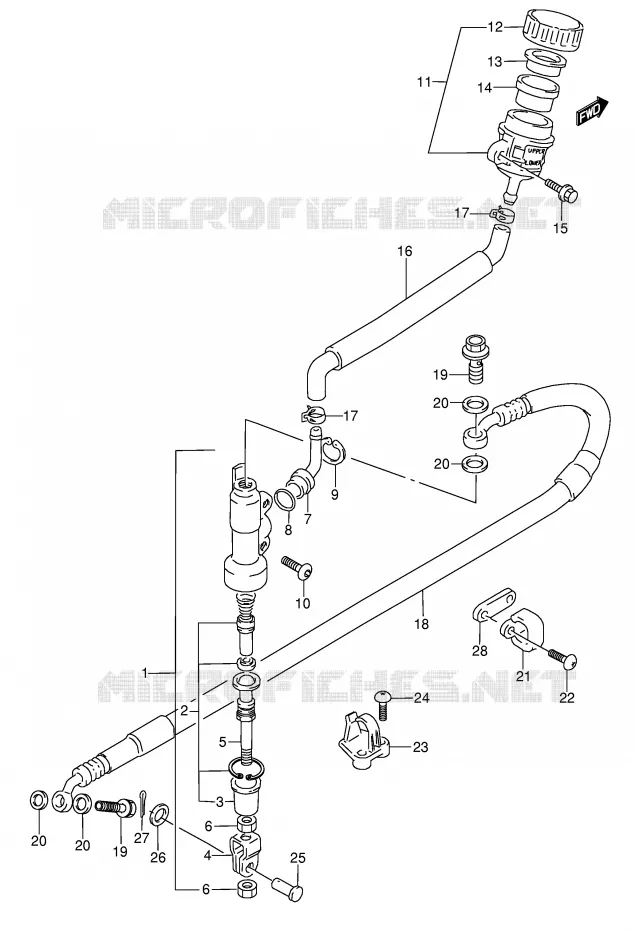 MAITRE CYLINDRE ARRIERE (MODELE L) Suzuki MOTO 250 RMX 1996  RMX250T(E1)