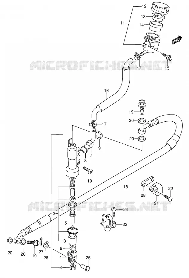 MAITRE CYLINDRE ARRIERE (MODELE M/N/S/T) Suzuki MOTO 250 RMX 1993  RMX250P(E1)