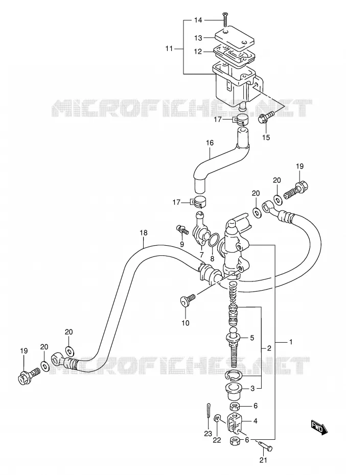 MAITRE CYLINDRE ARRIERE Suzuki MOTO 1000 TL-S 2000  TL1000SY(E2)