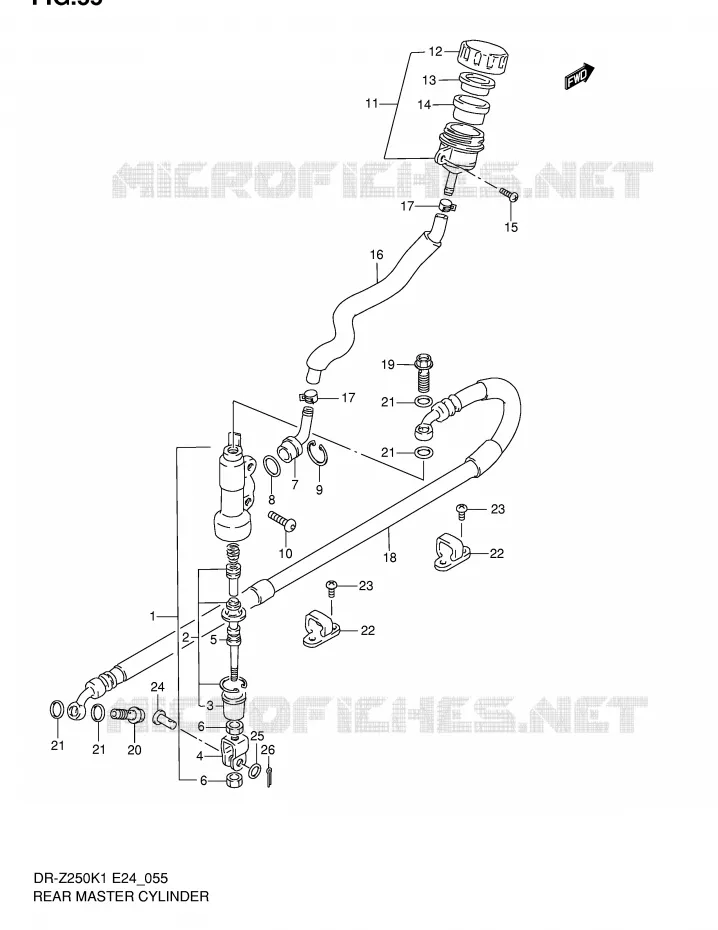 MAITRE CYLINDRE ARRIERE Suzuki MOTO 250 DR-Z 2003  DR-Z250K3(E24)