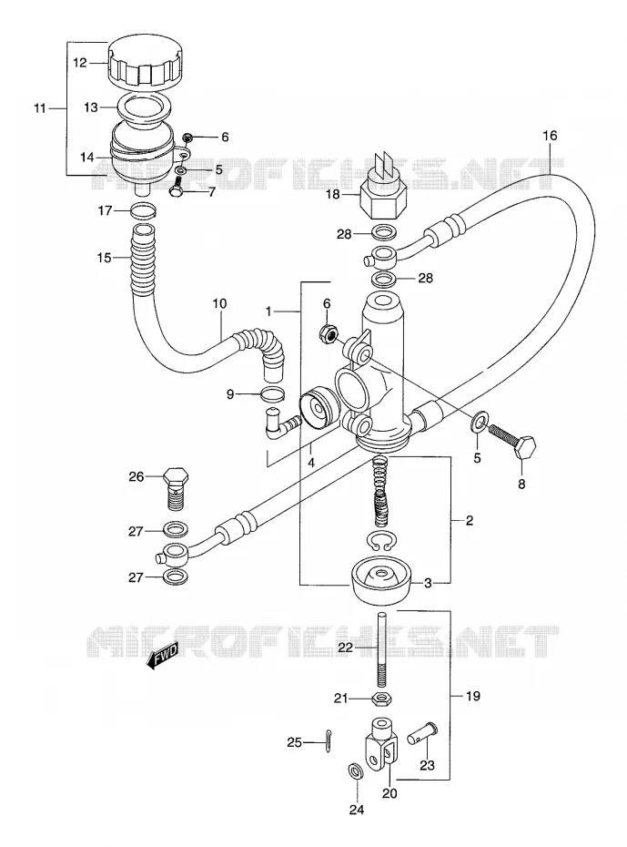 MAITRE CYLINDRE ARRIERE Suzuki MOTO 50 Autres-modeles 2001  SMX50K1