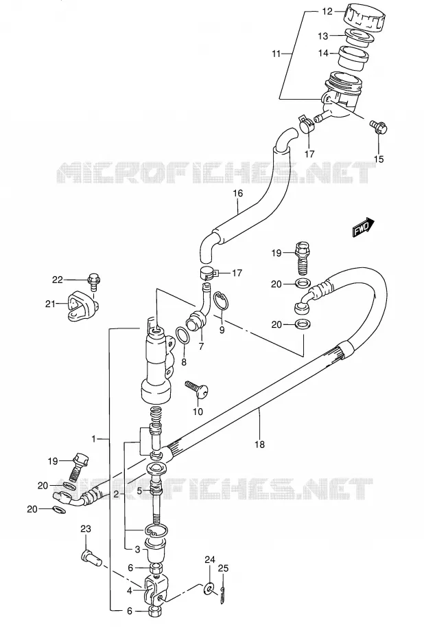 MAITRE CYLINDRE ARRIERE Suzuki MOTO 80 RM 1998  RM80W(E3/E28)