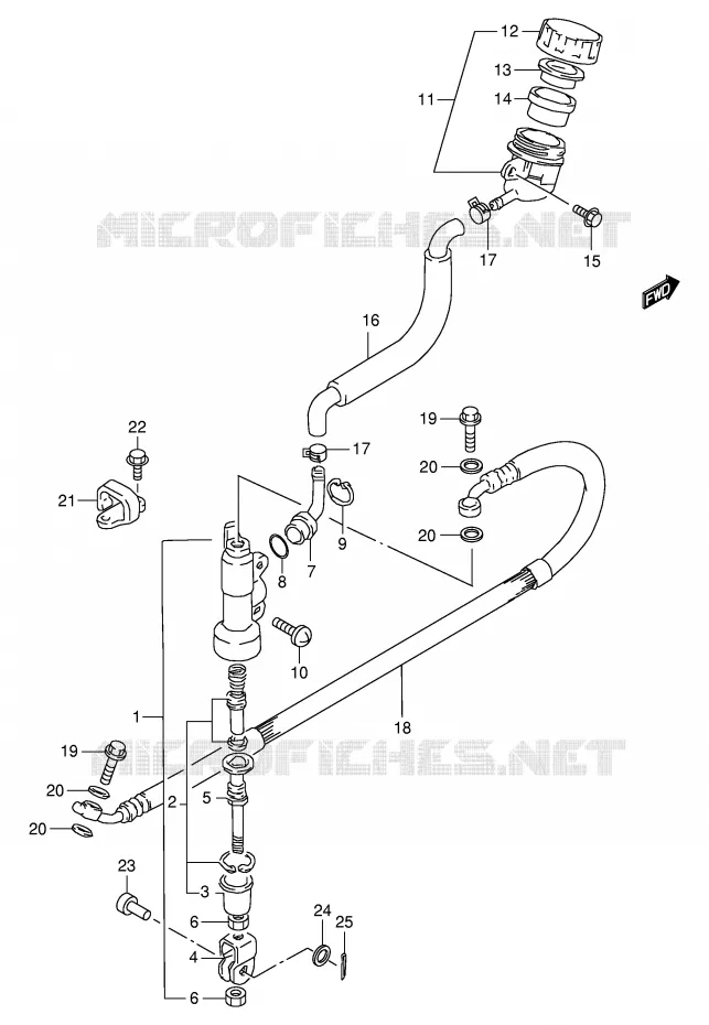 MAITRE CYLINDRE ARRIERE Suzuki MOTO 80 RM 1999  RM80X(E24)