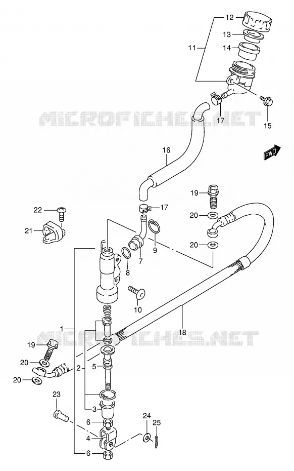 MAITRE CYLINDRE ARRIERE Suzuki MOTO 80 RM 2000  RM80XY(P2)