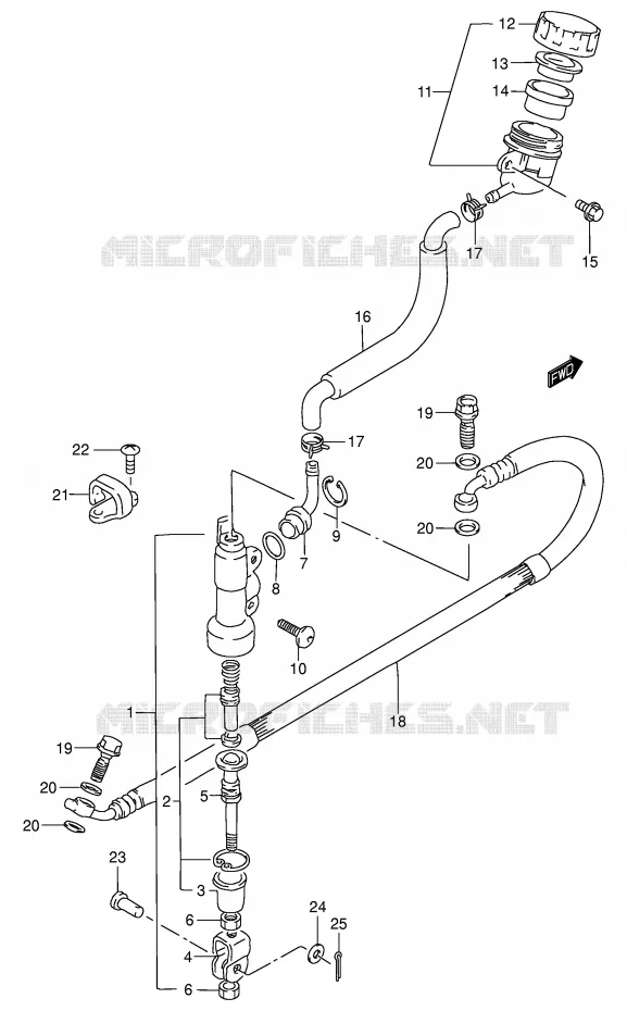 MAITRE CYLINDRE ARRIERE Suzuki MOTO 80 RM 2001  RM80K1(P3/P28)