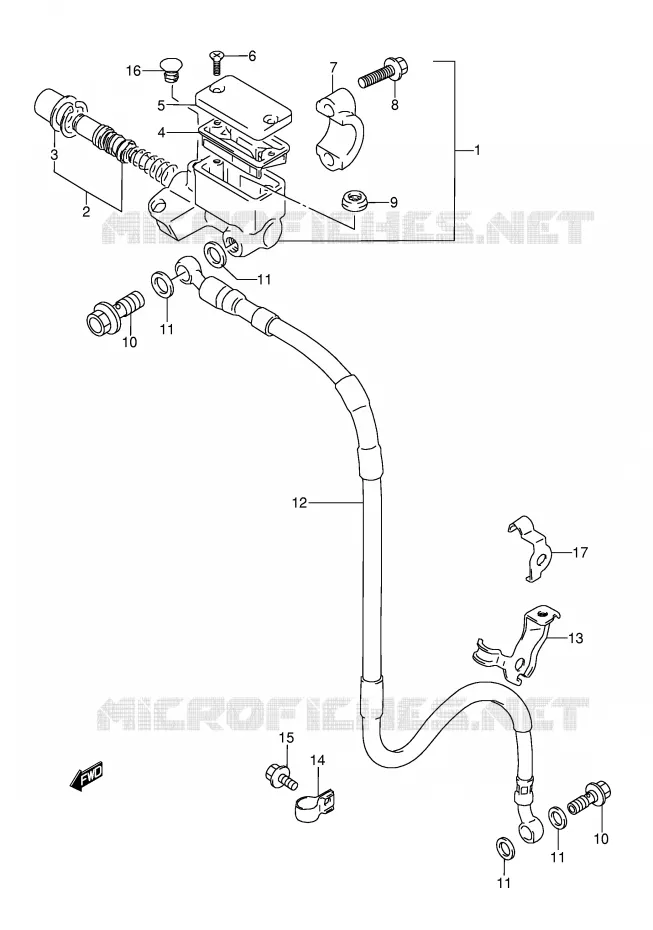 MAITRE CYLINDRE AVANT (MODELE K/L/M/N/S) Suzuki MOTO 250 RMX 1992  RMX250N(E1)