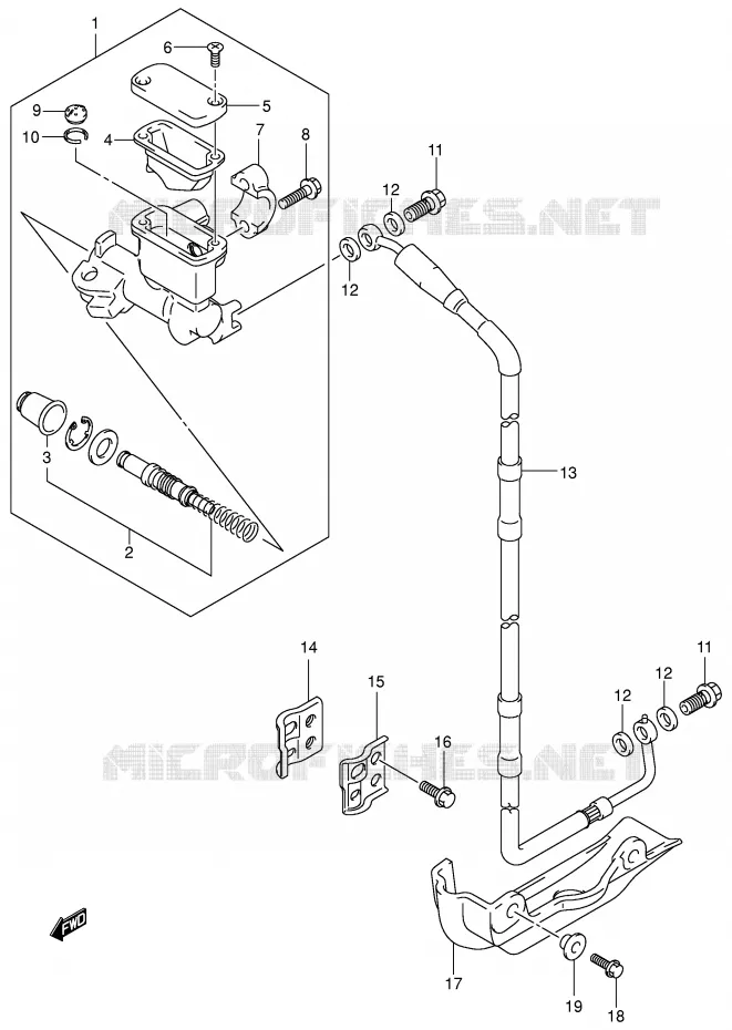 MAITRE CYLINDRE AVANT (MODELE K1/K2/K3) Suzuki MOTO 125 RM 2004  RM125K4
