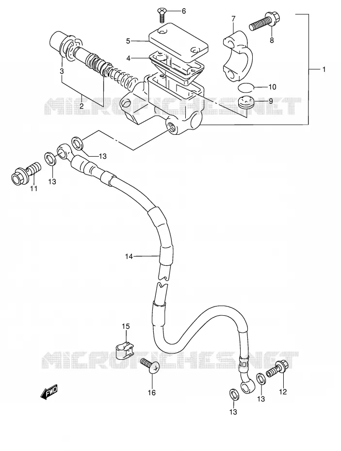 MAITRE CYLINDRE AVANT (MODELE T P37) Suzuki MOTO 250 RMX 1995  RMX250S(E1)