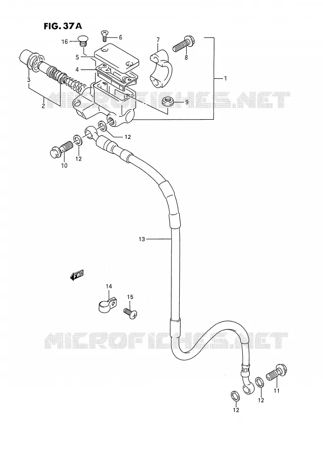 MAITRE CYLINDRE AVANT (MODELE T) Suzuki MOTO 250 RMX 1989  RMX250K(E3)