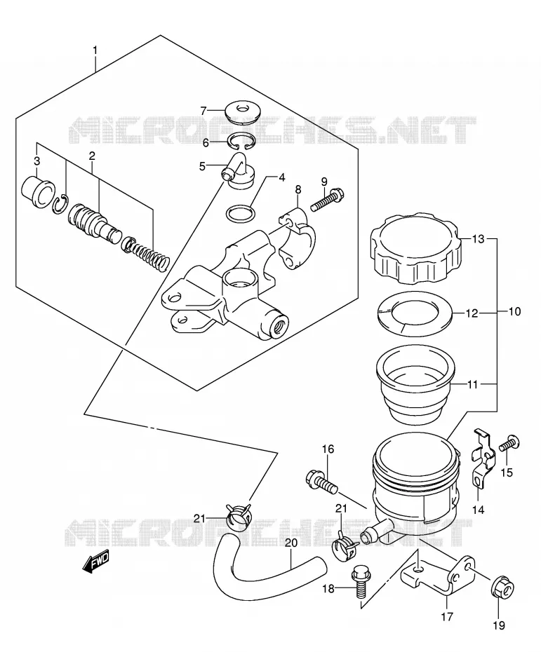 MAITRE CYLINDRE AVANT (SV1000S/S1/S2) Suzuki MOTO 1000 SV 2005  SV1000S2K5(E2)