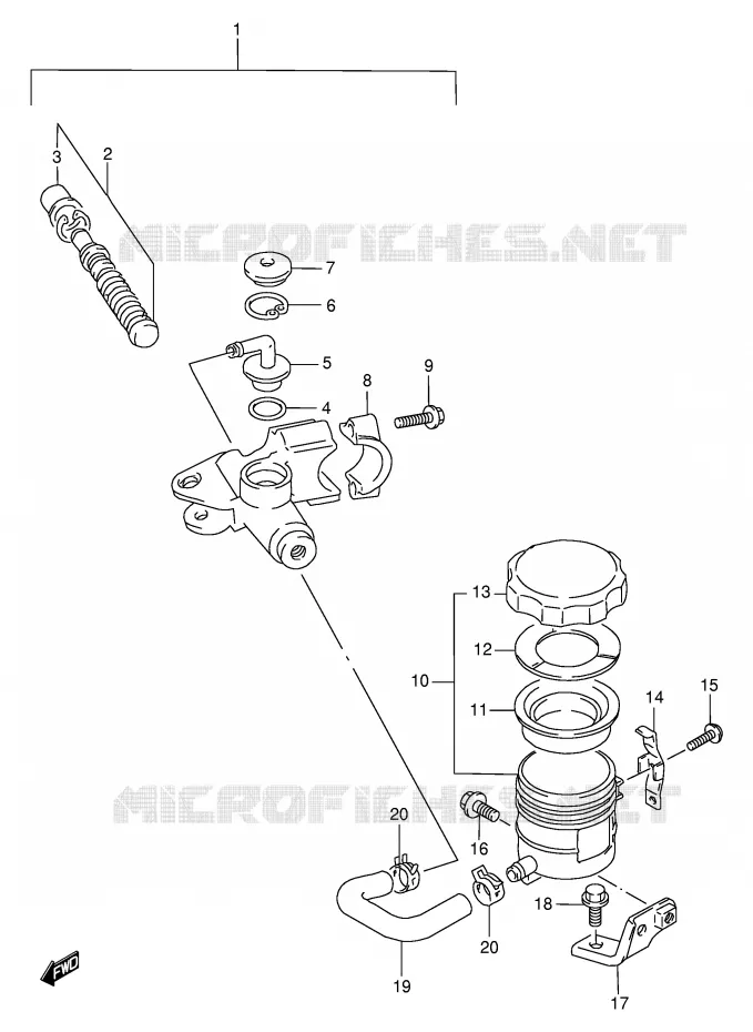MAITRE CYLINDRE AVANT Suzuki MOTO 1000 TL-R 2001  TL1000RK1(E2)