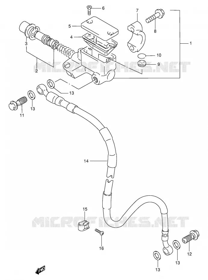 MAITRE CYLINDRE AVANT Suzuki MOTO 250 RMX 1998  RMX250W(E1)