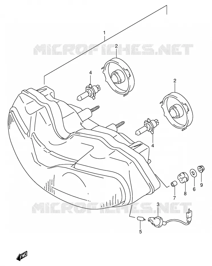 PHARE (E2,E24) Suzuki MOTO 1000 TL-S 1997  TL1000SV(E2)