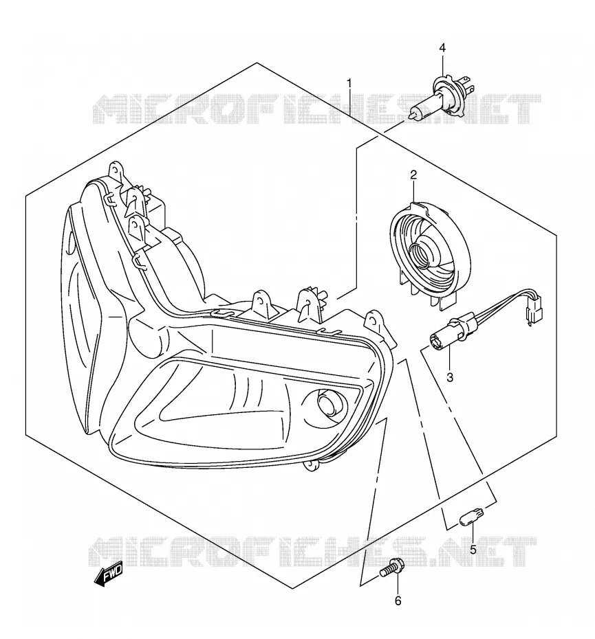 PHARE (SV1000S E2/E19 SV1000S1/S2 E19) Suzuki MOTO 1000 SV 2005  SV1000U1K5(E2)