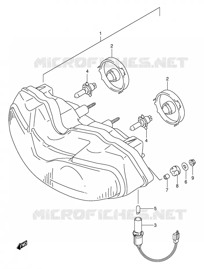 PHARE Suzuki MOTO 1000 TL-R 2002  TL1000RK2(E2)