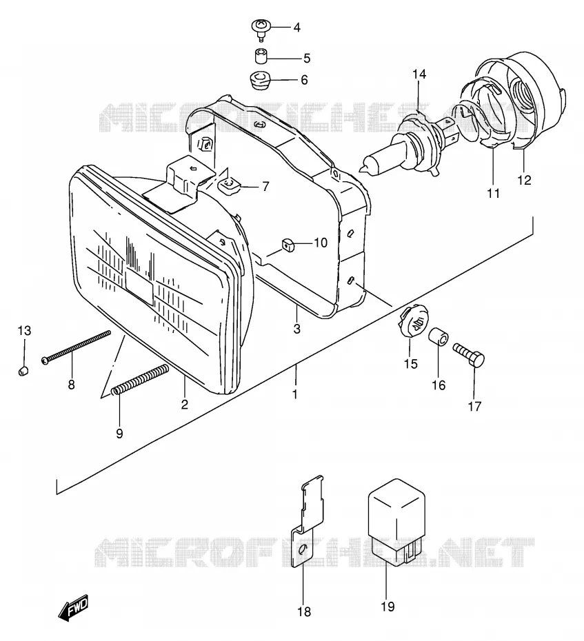PHARE Suzuki MOTO 250 RMX 1999  RMX250SX(E24)
